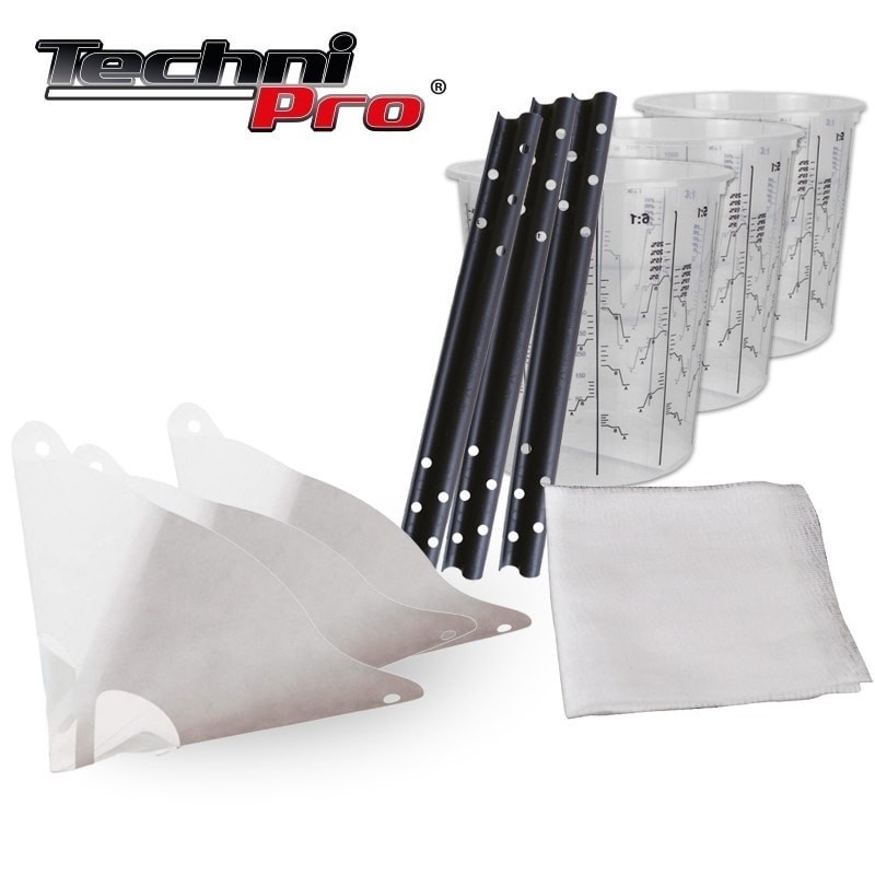 TechniPro Pack préparation (3 godets 750ml, 3 touillettes, 3 tamis, 1 tampon)